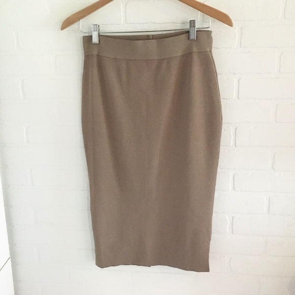 Rudsak Column knit Skirt Taupe beige brown Viscose Nylon Stretch Lightweight S - Picture 3 of 15